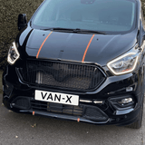 Airson Ford Transit Custom Front Front Gun Grille Gloss Black Styling New Shape Grille a-mhàin air a pheantadh agus deiseil airson uidheamachadh