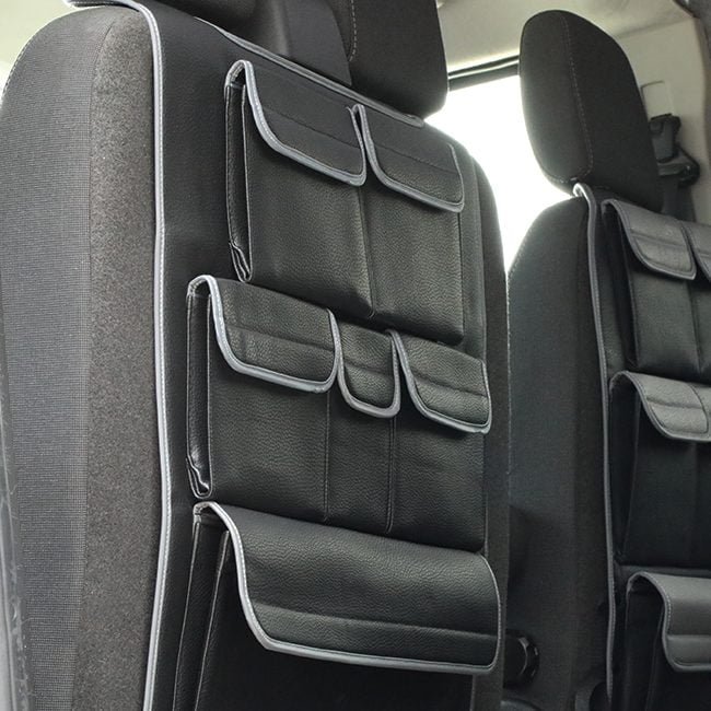 Airson Ford Transit Custom Seat Dùbailte Leatherette Back Seat Eagraiche