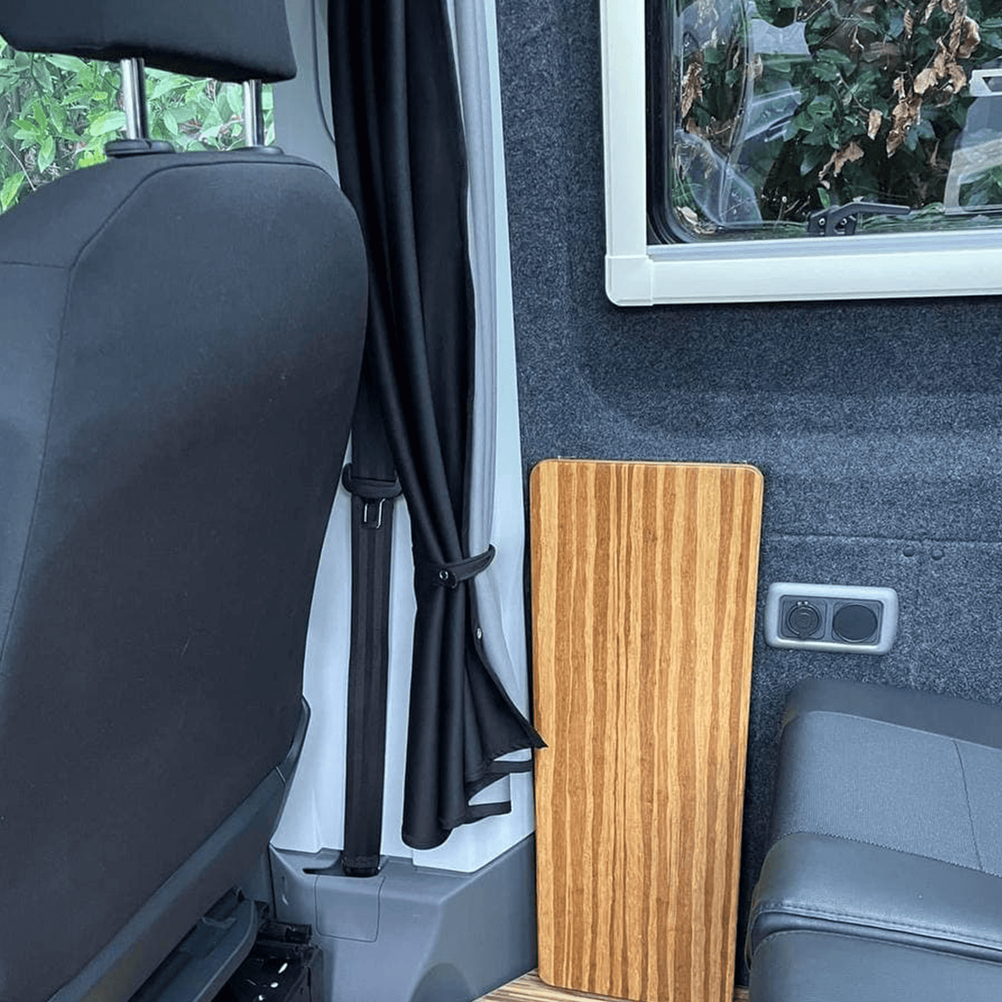 Curtain Set - Cab Divider - T5/6 - Grey & Black - Clearcut Conversions