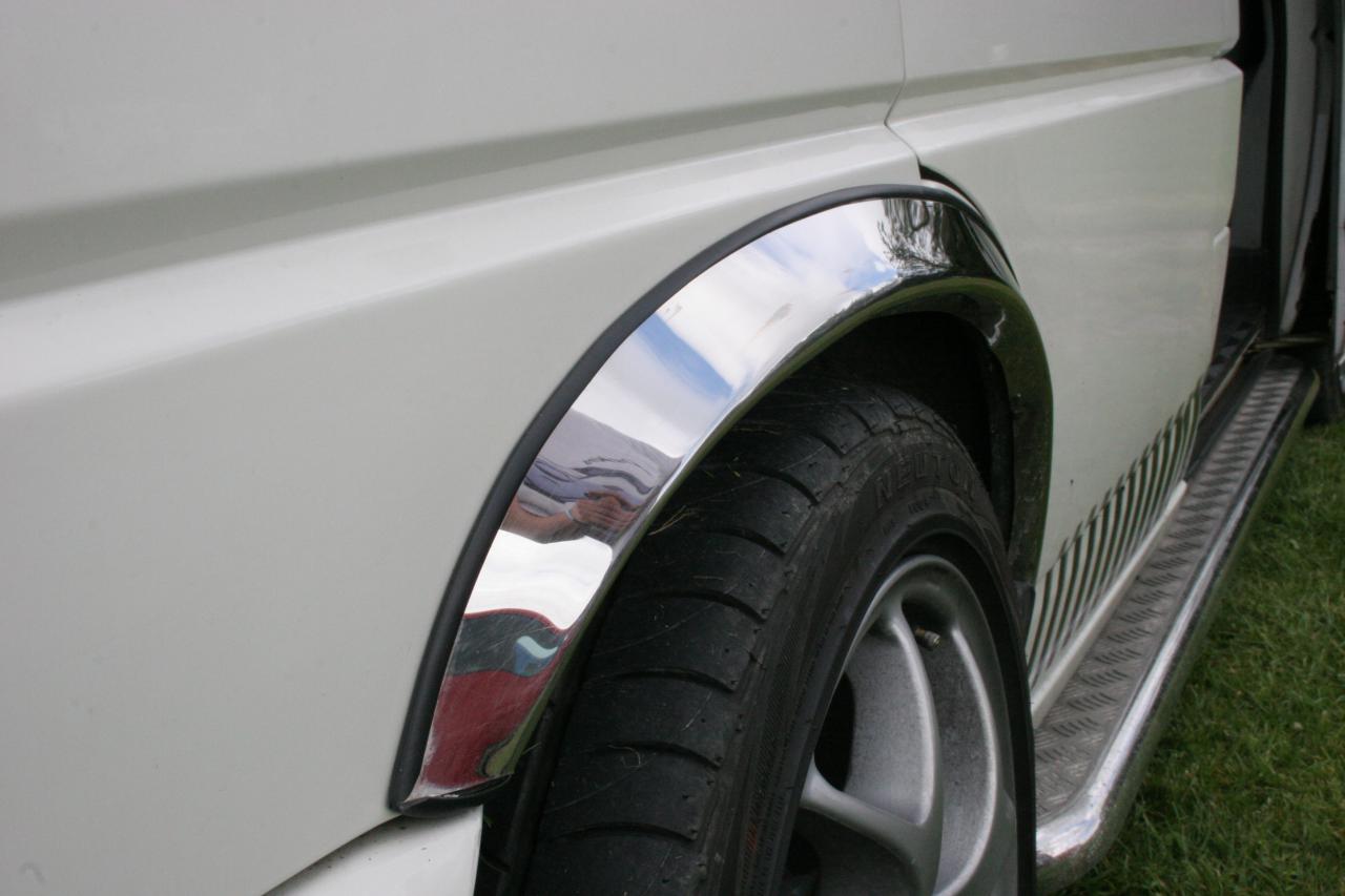 VW T4 camper van Wheel Arch protector Stainless steel accessories and van styling