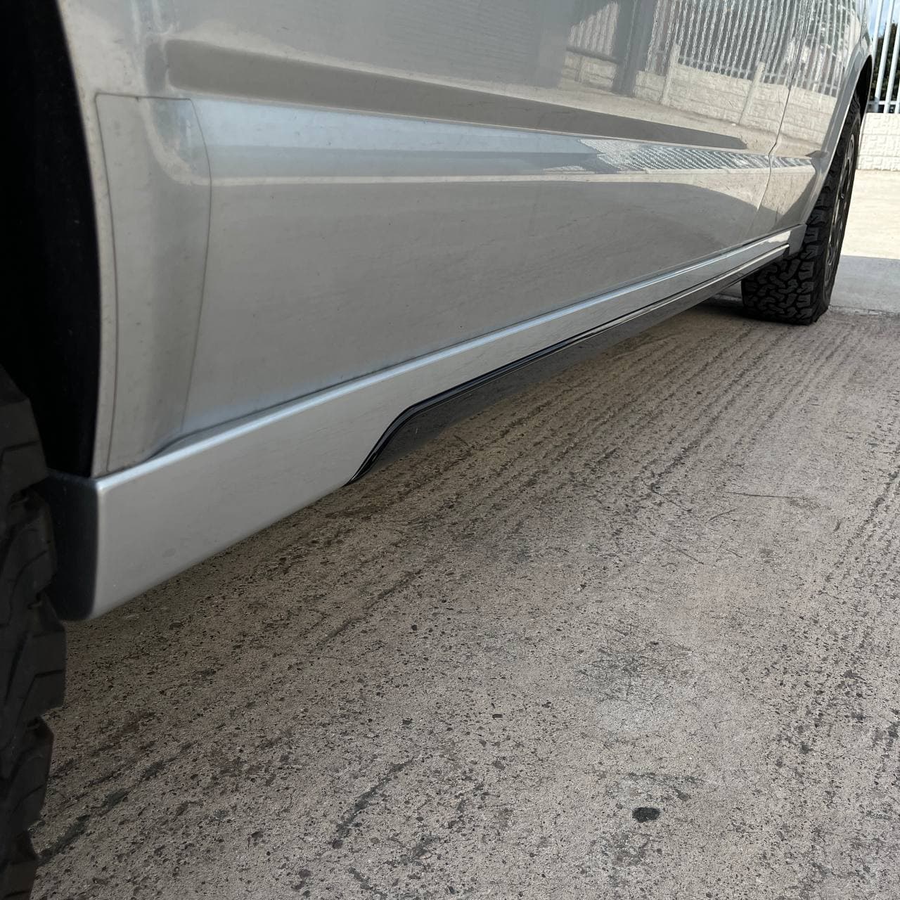 VW T5, T5.1 LWB Side Skirts Reflex Silver Plastic Painted and Ready to Fit