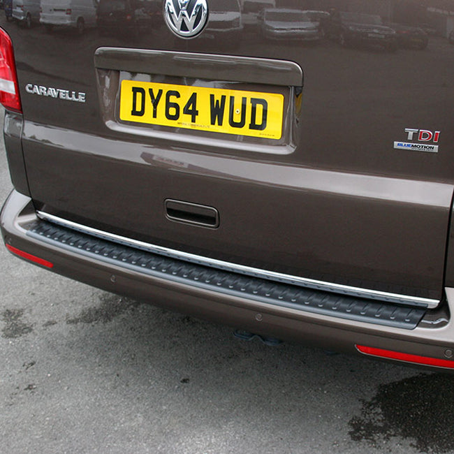 Black Tailgate Rear Bumper Protector for VW T5 Transporter-0