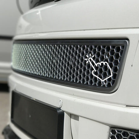 HONEYCOMB BUMPER MESH FOR VW T5.1 (MATTE CHROME)-0