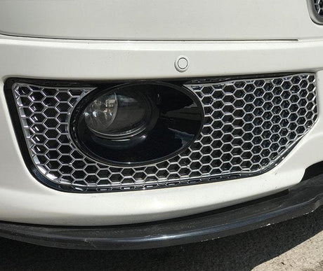 HONEYCOMB SPORTLINE FRONT SPOILER FOG LIGHT TRIM + BUMPER MESH FOR VW T5.1 (MATTE CHROME)-8940