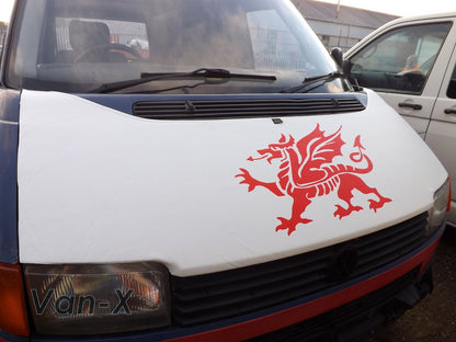 Bonnet Bra / Cover White Welsh Dragon for VW Transporter T4 S.NOSE-3105