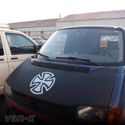 VW T5, Bonnet Bra / Cover Silver French Cross – Van-X