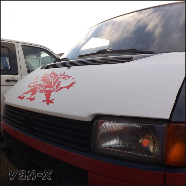 Bonnet Bra / Cover White Welsh Dragon for VW Transporter T4 S.NOSE-3117