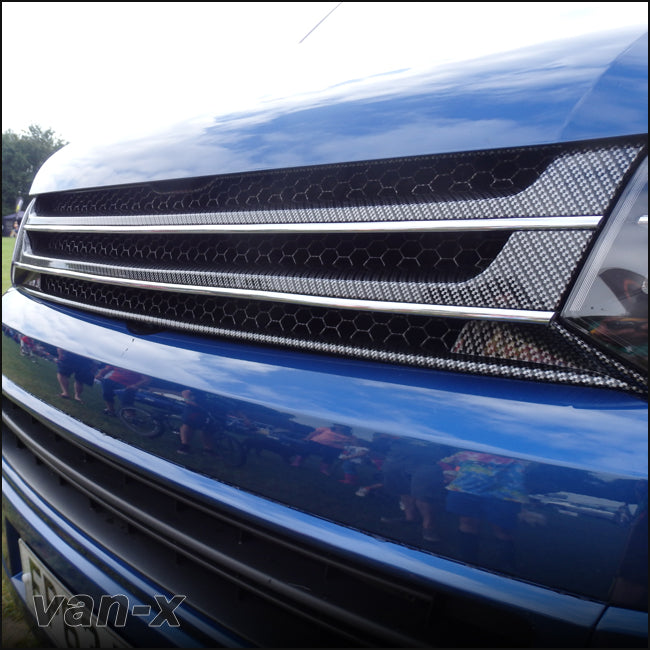 SILVER CARBON Badgeless Grille for Volkswagen T5.1 *CLEARANCE* [B Grade] -7143