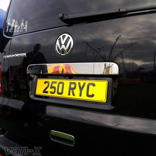 Number Plate Trim for Tailgate VW T5 Transporter Stainless Steel -0