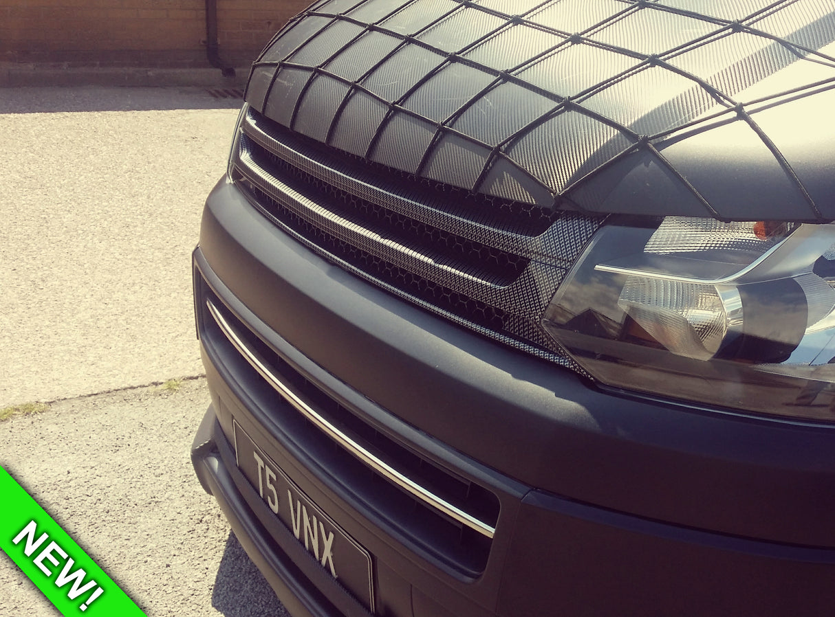 SILVER CARBON Badgeless Grille for Volkswagen T5.1 *CLEARANCE* [B Grade] -7142