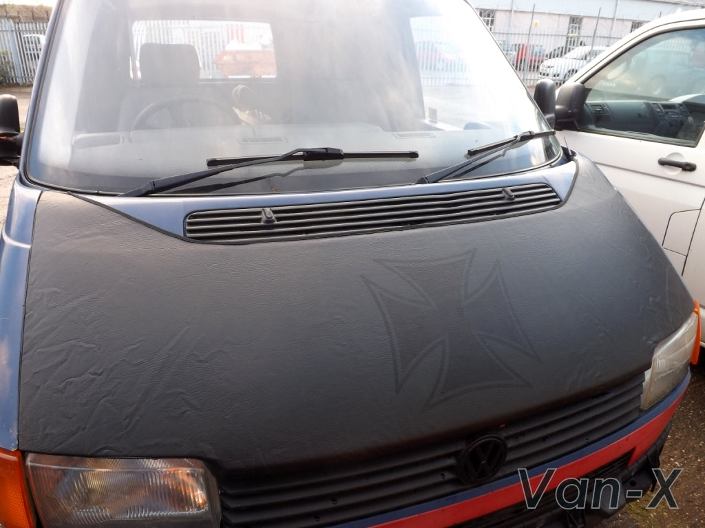 VW T5 Black & Grey Chequered Bonnet Bra - Vee Dub