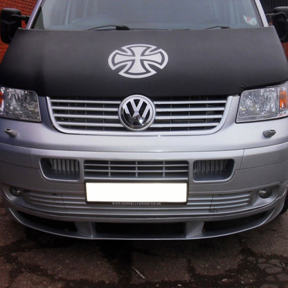 VW T5 Black & Grey Chequered Bonnet Bra - Vee Dub