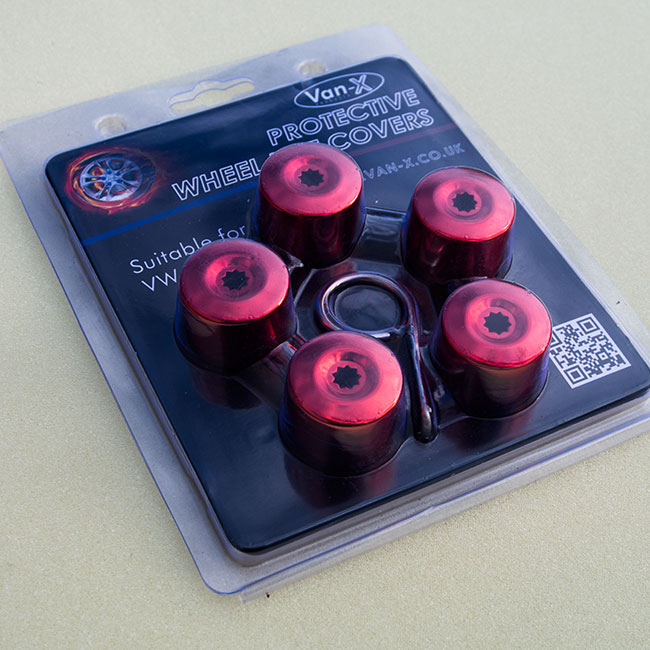 Red Protective Wheel Nut / Bolt Covers 17mm (set of 20) (Great gift idea)-20476