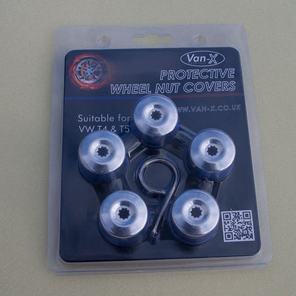 Silver Protective Wheel Nut / Bolt Covers 17mm (set of 20)-8710