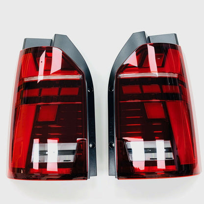 VW T6 DRL Headlights and Genuine Rear Light Tailgate Bundle Smoked 2015 - Onwards