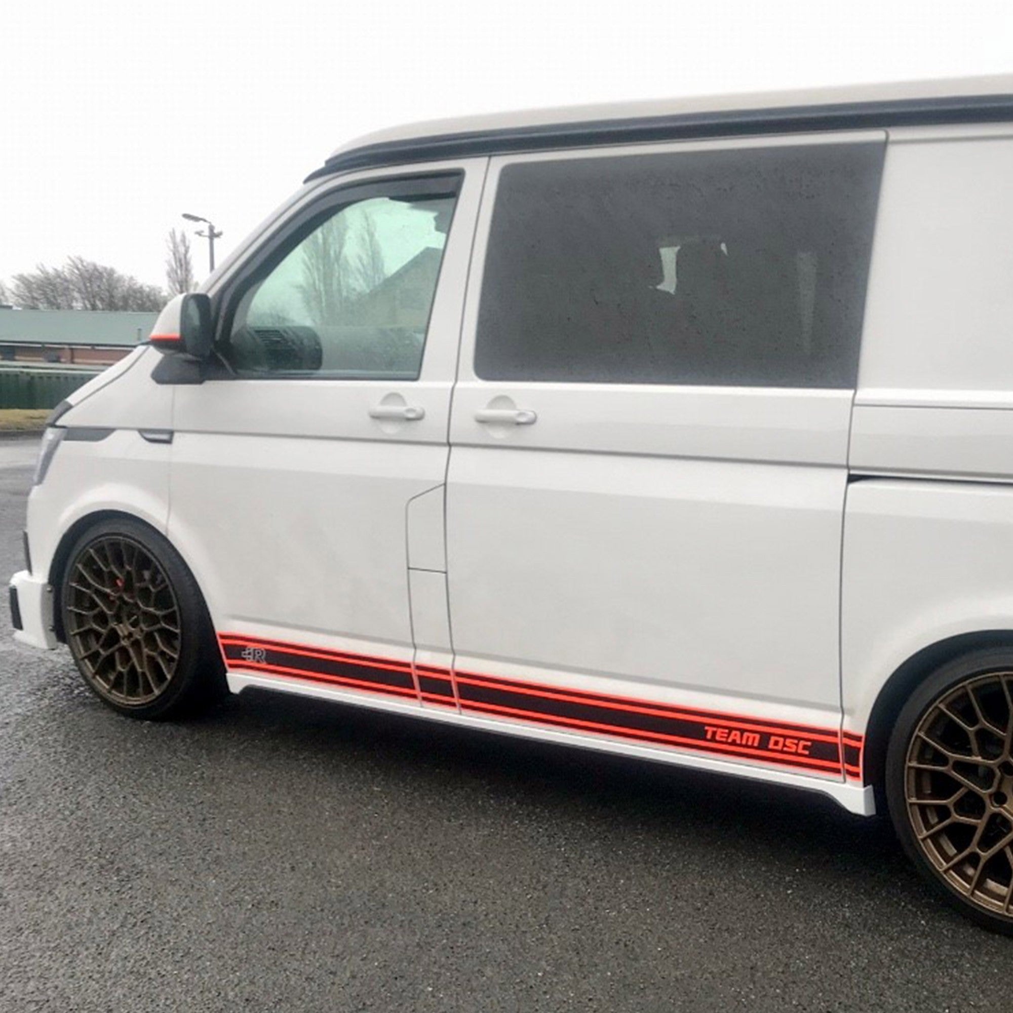 For VW T6.1 Transporter SWB ABS Side Skirts Painted In Candy White