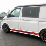 VW T6.1 Transporter bonn cuibhle ghoirid SWB Sgiortaichean Taobh ABS air am peantadh ann an geal Candy Deiseil airson a bhith iomchaidh, as ùire ann an stoidhle