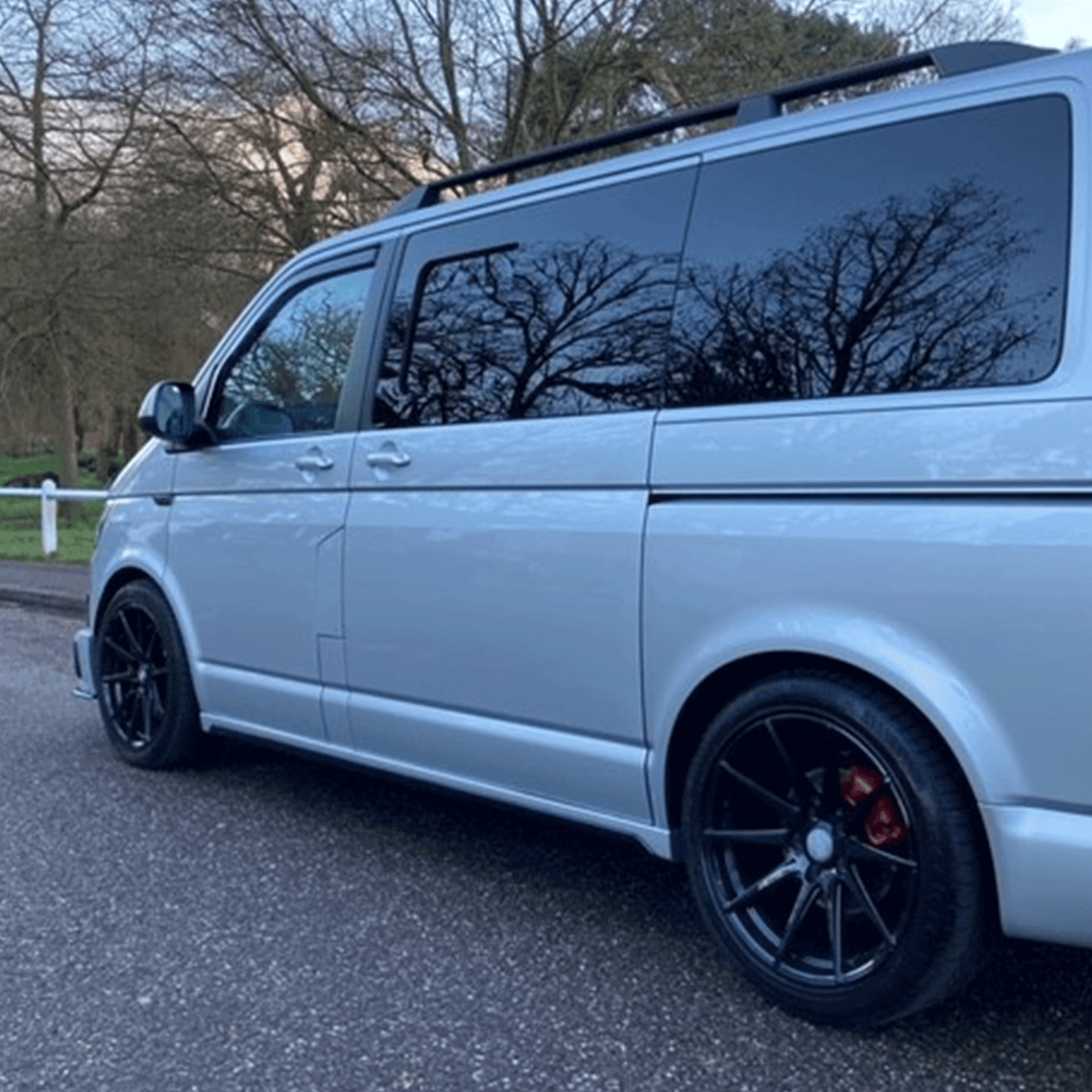VW T5, T5.1 SWB Side Skirts Reflex Silver Plastic Painted and Ready to Fit
