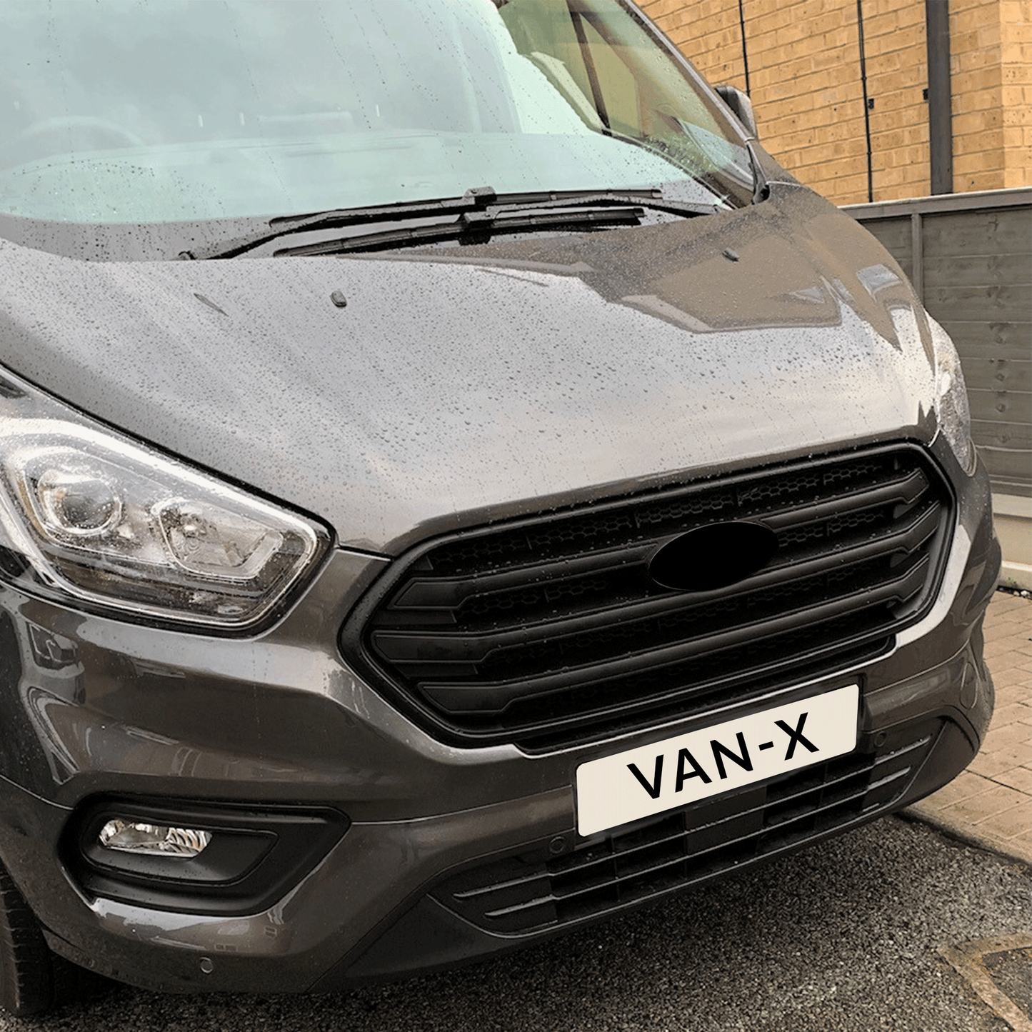 For Ford Transit Custom Front Grille OEM Style New Shape (Matte Black Base) Painted and Ready to Fit