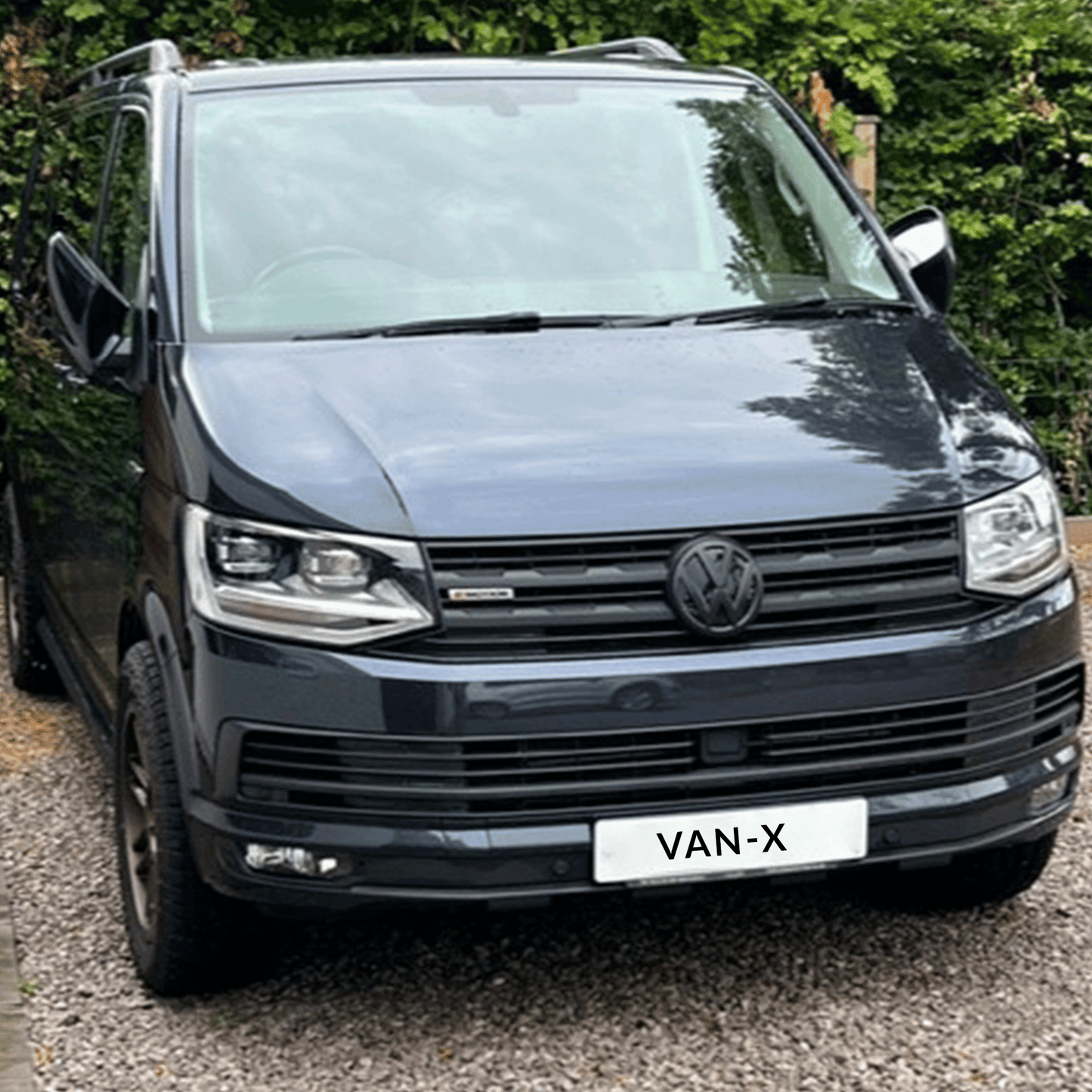VW Transporter T6 R-Line Front Grille Trims - Matte Black Painted and Ready to Fit