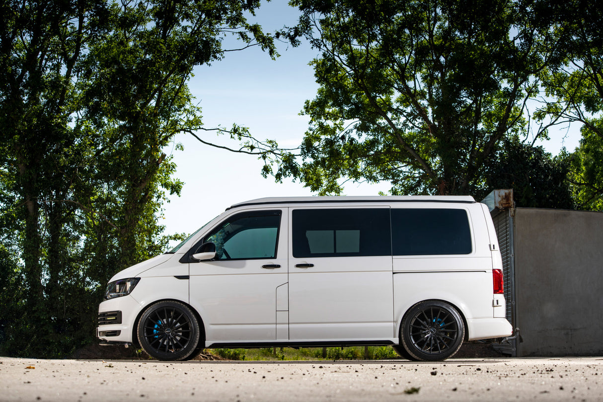 VW T5, T5.1 SWB Side Skirts Deep Black Plastic Painted and Ready to Fit (B-Grade)