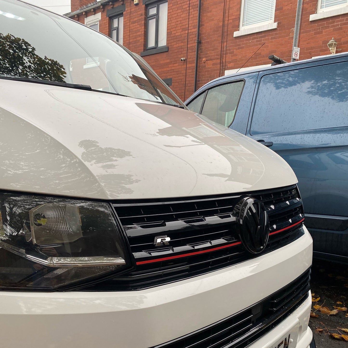VW Transporter T6 R-Line Front Grille Trims - Gloss Black Painted and Ready to Fit