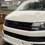 VW Transporter T6 R-Line Front Grille Trims - Gloss Black Painted and Ready to Fit