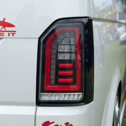 VW T6 15-20 Comharra Sequential Transporter Tailgate LED Rear Lights Soilleir